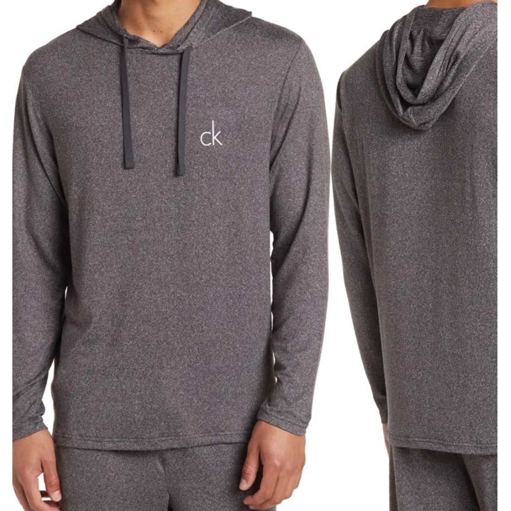 Calvin Klein Hoodie Long Sleeves Sleepwear Gray Sz XL